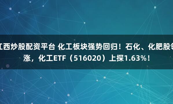 江西炒股配资平台 化工板块强势回归！石化、化肥股领涨，化工ETF（516020）上探1.63%！
